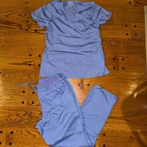 NWOT- L light blue Cherokee scrub set